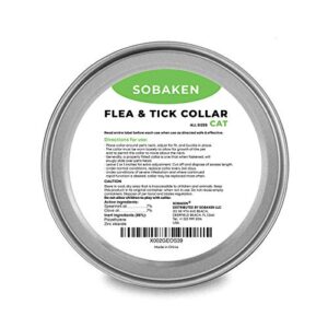 SOBAKEN Flea Collar for Cats, Flea and Tick Prevention for Cats, Natural Cat Flea Collar, One Size Fits All, 13 inch 8 Month Protection - 1 Pack