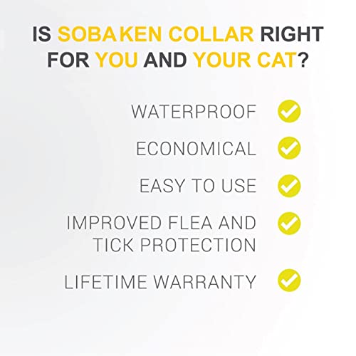 SOBAKEN Flea Collar for Cats, Flea and Tick Prevention for Cats, Natural Cat Flea Collar, One Size Fits All, 13 inch 8 Month Protection - 1 Pack