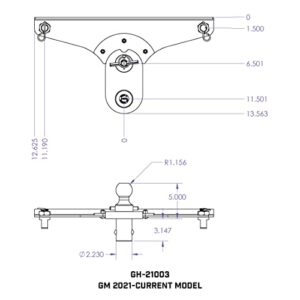 GEN-Y GH-21003 GoosePuck 5" Offset Gooseneck Ball for OEM Puck Mount System fits Chevy and GMC Long Bed 2020 to 2023-25,000LB Towing Capacity