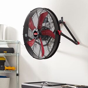 Hyper Tough Sealed Motor Drum Fan with Wall Mount 3-Speed Metal Construction Pivoting Head 20-Inches, Great for Office and Home SFDE-500B3-1 (Renewed)