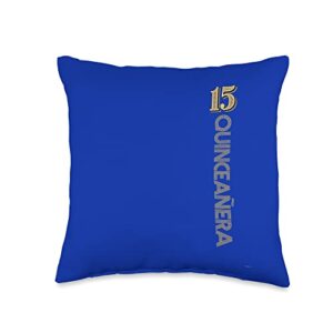 quince and quinceanera designs by asj 15 year old quinceanera vintage design by asj throw pillow, 16x16, multicolor