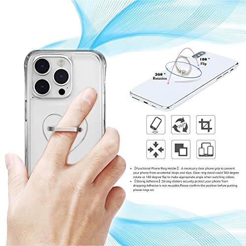 SKYPIA Transparent Finger Ring Stand Holder,4 Pack Cell Phone Stand Finger Grip Kickstand 360° RotationMount Hooks for iPhone and More Smartphones (Heart)