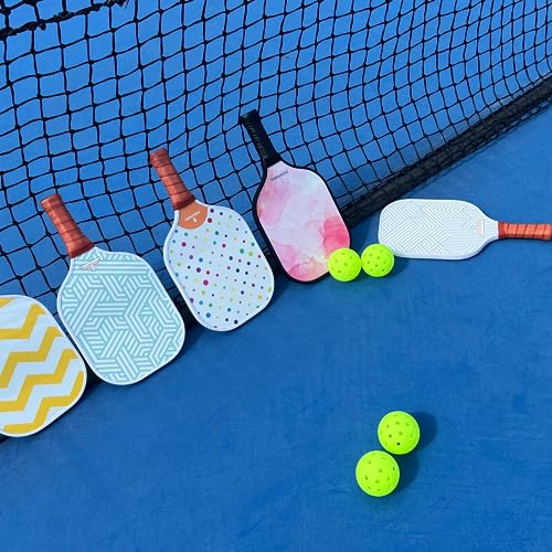 Aieoposo Pickleball Paddles, Pickleball Gift, Fiberglass Pickleball Rackets, Wristbands and Pickleball Cover - Indoor & Outdoor Pickleball Set for Beginners & Intermediate Players