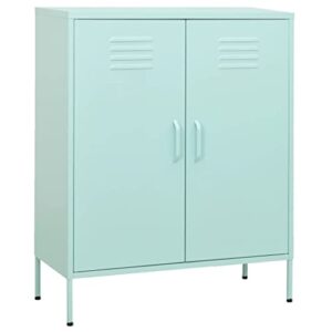 qzzced storage cabinet with doors, console table sideboard buffet cabinet with storage, for living room, dining room, entryway, kitchen,mint 31.5"x13.8"x40" steel
