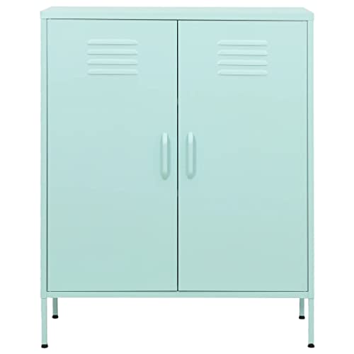 QZZCED Storage Cabinet with Doors, Console Table Sideboard Buffet Cabinet with Storage, for Living Room, Dining Room, Entryway, Kitchen,Mint 31.5"x13.8"x40" Steel