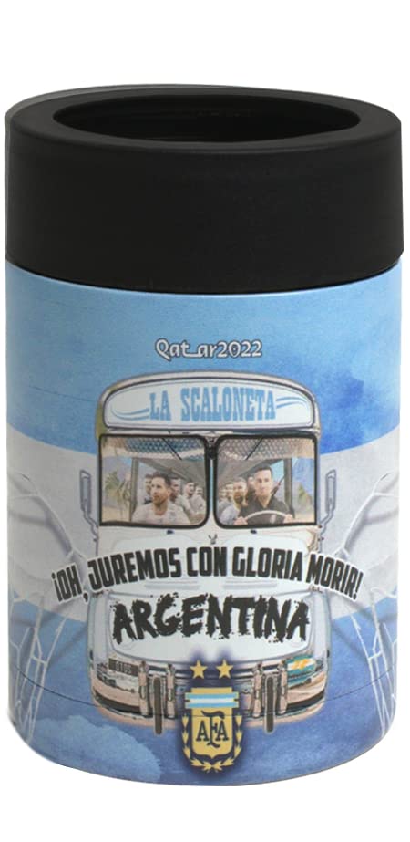 FanasShop Can Cooler - Double Wall Stainless Steel Can holder - Vacuum insulated Standard Cans for all Drinks - Beverage Can Designed for Soccer World cup 2022 (Argentina)