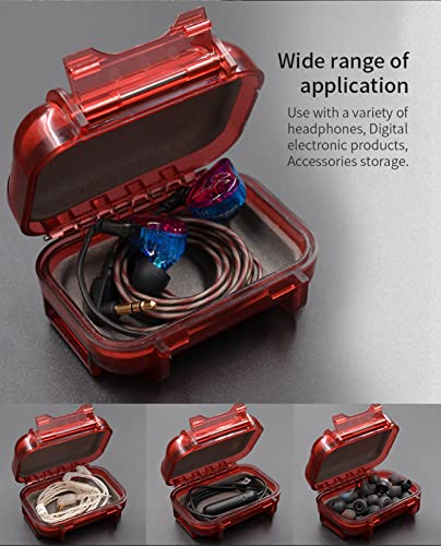 FEDAI Earphone Case, ABS Resin Hard Storage Box Multifunction Protective Case for Earphone, Earbud, in-Ear Monitor Eartip(Black)