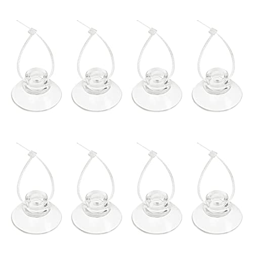 Jegtew 8 Pack Suction Cups with 8 Pieces Adjustable Zip Ties， Aquarium Suction Cup for Aquarium Fish Tank Binding Moss Shrimp Dodging Nest