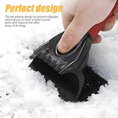 Ice Scraper for Car Windshield, Snow and Frost Removal for Auto Window, No Scratch Winter Cleaning Tool, ABS Body with Foam Handle, Car Exterior Accessories Universal for Car, Truck, SUV (Red)