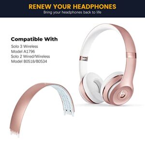 Solo 3 Headband Replacement Parts, OEM Quality Solo 2 Headband Accessories Replacement for Beats by Dre Solo3 Wireless/A1796 Solo2 Wired/Wireless(B0518/B0534) On-Ear Headphones (Rose Gold)