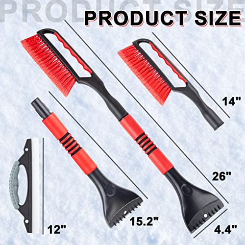 CARTMAN 26″ Snow Brush with Ice Scraper, Snow Removal Car Brush, Detachable Snow Removal Tool for Cars, Trucks, SUVs, Windshield, Window, No Scratch