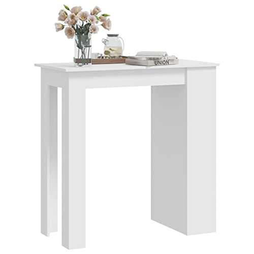 Bar Table with Storage Rack White 40.2"x19.7"x40.7" Engineered Wood for Home Kitchen Dining Room Farmhouse