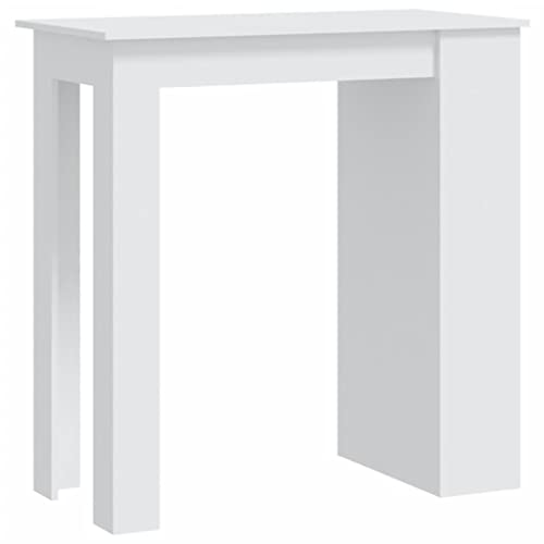 Bar Table with Storage Rack White 40.2"x19.7"x40.7" Engineered Wood for Home Kitchen Dining Room Farmhouse