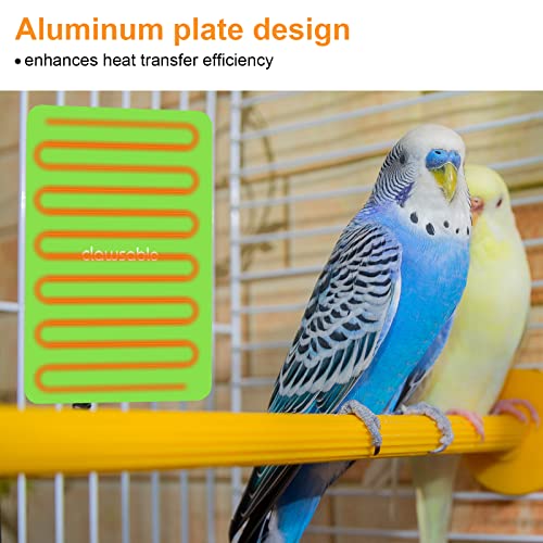 Feneya Bird Cage Heater, Higher Heat Transfer Efficiency Snuggle Up Bird Warmer for Exotic Pet Birds, 10W Aluminum Shell Bird Heater for Cage for Parakeets, Parrots, 3.7"x5.7"