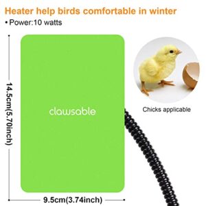 Feneya Bird Cage Heater, Higher Heat Transfer Efficiency Snuggle Up Bird Warmer for Exotic Pet Birds, 10W Aluminum Shell Bird Heater for Cage for Parakeets, Parrots, 3.7"x5.7"