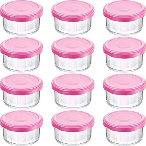 12 Pcs Small Glass Condiment Containers with Lids Glass Jars with Lids Salad Dressing Container glass Food Storage Containers Reusable Sauce Cups Mini Glass Jars for Picnic Travel 2.53 oz