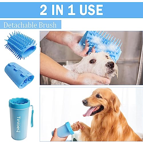 Dog Paw Cleaner for Large Dogs (with 3 Towels & Dog Bath Brush), Dog Paw Washer, Paw Buddy Muddy Paw Cleaner, Pet Foot Cleaner