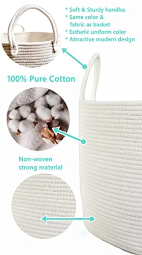 OTON HOME City Series White Rope Basket - Extra Large Storage Basket - Woven Basket for Storage - Basket for Towels - White Toy Storage - Nursery Basket - Blanket Basket Living Room