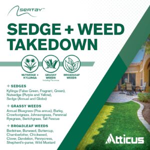 Sertay Herbicide (1.25 oz) by Atticus (Compare to Certainty) – Sulfosulfuron Weed Killer for Southern Lawns – Post Emergent Weed Control