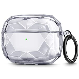 youskin airpod pro 2 case 2022 diamond crystal clear, airpods pro 2nd generation case cover, full-body shockproof hard shell protective for men women with keychain，crystal clear