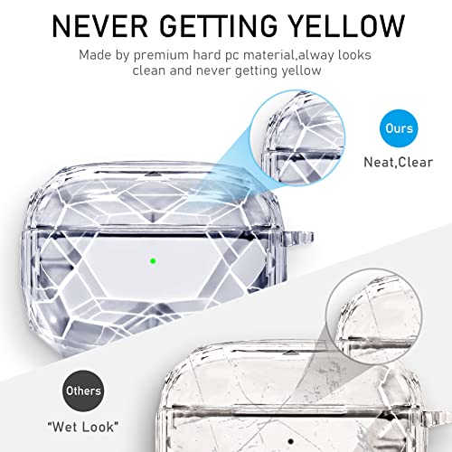 Youskin Airpod Pro 2 Case 2022 Diamond Crystal Clear, AirPods Pro 2nd Generation Case Cover, Full-Body Shockproof Hard Shell Protective for Men Women with Keychain，Crystal Clear