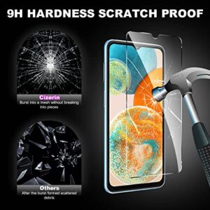 Cizerin 4 Pack Screen Protector for Samsung Galaxy A23 5G/4G 6.6 inch - 2 Pack Tempered Glass Screen Protector and 2 Pack Camera Lens Protector - Shatter Proof- HD Clarity