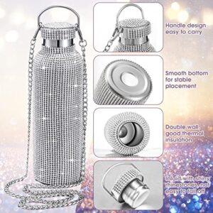 4 Pieces 25 oz Bling Cup Diamond Water Bottle Rhinestone Stainless Water Bottles Insulated Bling Tumbler Diamond Glitter Cup with Chain Brush for Women Travel Wedding Party Favor Gifts