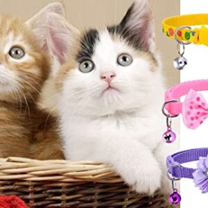 12/16 PCS Cute Cat Collars Breakaway with Bell for Boy Cats and Girl Cats Gifts