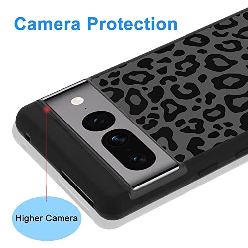 KANGHAR Case Compatible with Google Pixel 7 Pro,Black Leopard Design,Tire Texture Non-Slip +Shockproof Rugged TPU Protective Case for Pixel 7 Pro-Leopard Pattern