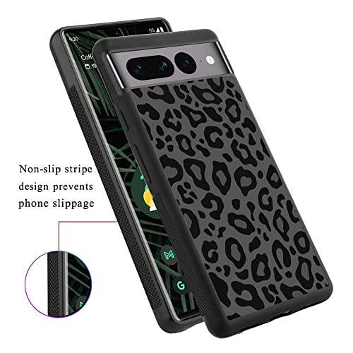 KANGHAR Case Compatible with Google Pixel 7 Pro,Black Leopard Design,Tire Texture Non-Slip +Shockproof Rugged TPU Protective Case for Pixel 7 Pro-Leopard Pattern