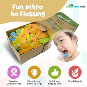 Clean Idea Kids EcoFlosser Pick - 200 Picks- Kids Flossers - Flossers for Kids - Floss Pick - Kids Dental Floss Pick - Floss Pick for Kids - Reach Teeth Easily - Floss Sticks for Kids and Toddlers