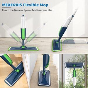 Spray Mops Microfiber Floor Mops for Floor Cleaning - MEXERRIS Wet Mops Dust Mop with 2X Washable Pads 2X Bottles Wood Floor Cleaning Mop Commercial Home Use for Hardwood Laminate Vinyl Tiles