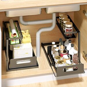 cook a future under sink organizers and storage, pull out cabinet organizer, 2 tier multipurpose kitchen under sink organizer for kitchen bathroom under sink organizer and storage.