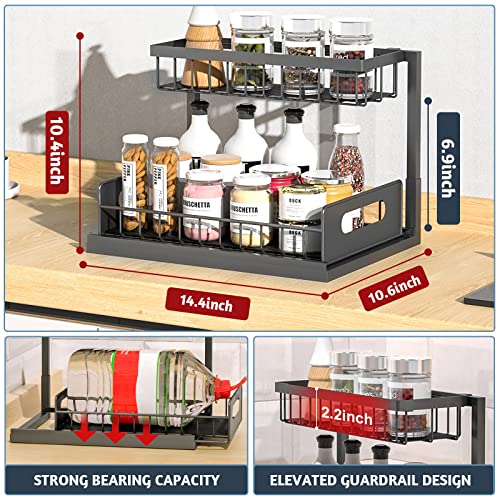 COOK A FUTURE Under Sink Organizers and Storage, Pull Out Cabinet Organizer, 2 Tier Multipurpose Kitchen Under Sink Organizer for Kitchen Bathroom Under Sink Organizer And Storage.