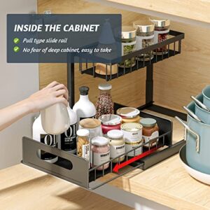 COOK A FUTURE Under Sink Organizers and Storage, Pull Out Cabinet Organizer, 2 Tier Multipurpose Kitchen Under Sink Organizer for Kitchen Bathroom Under Sink Organizer And Storage.