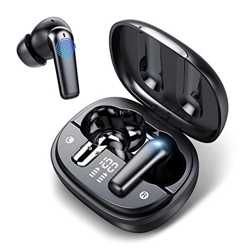 aowoka Wireless Earbuds Bluetooth 5.3 Headphones, 35H Playback LED Power Display Earphones with USB-C, IPX5 Waterproof in-Ear Earbuds with Microphone for Android Computer Laptop Sport