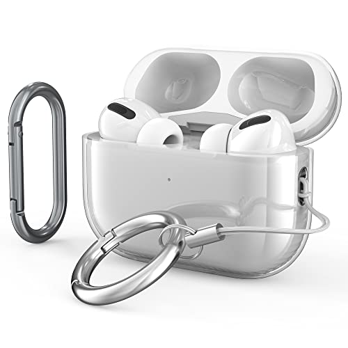 AirPods Pro 2 Case, AirPods Pro 2nd Generation Case Cover 2022,TPU Protective Case with Carabiner/Keychain, Shockproof, Lightweight, Scratch Resistant, Waterproof, Dustproof (Clear)