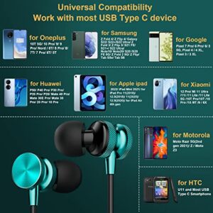 USB Type C Headphones for iPhone 15 Plus Earbuds with Mic, USB C Earphones In Ear Wired Magnetic Noise Canceling Headset for iPad Samsung S23 FE Fold 5 4 Flip 3 S22 S21 S20 Pixel 8 Pro 7 OnePlus 10T 9