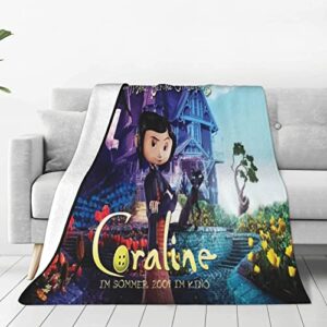 coraline super soft fleece throw blankets,60"x50"teet blanket air conditioner blanket for couch sofa chair office travelling camping gift