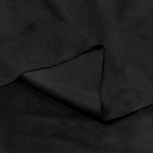 18"x60" soft faux suede fabric upholstery fabric double-sided microsuede no pilling and smooth for chair,pillow,sofa,tablecloth,curtains,seats sew (black)