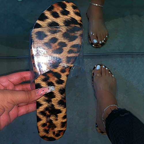 Summer Beach Slipper Women Fashion Casual Grain Sandals Flat Leopard Shoes Women's slipper Soft Memory