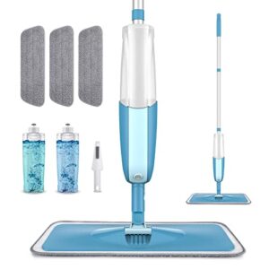 Dust Mops for Floor Cleaning Spray Floor Mop -MEXERRIS Microfiber Mops Wet Mops with Spray Include 3 Washable Pads 2 Bottles Wood Floor Mops Commercial Home Use for Laminate Wood Vinyl Ceramic Tiles