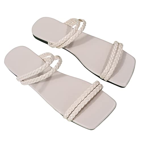 Sandals Beach Summer Open On Flat Slip Women's Toe Weave Breathable Color Slippers Slippers Women Cute Animal