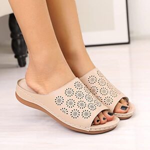 Style Sandals And Summer Fashion Hollow Flat Ladies Spring Roman Womens Slippers with Backs And Support