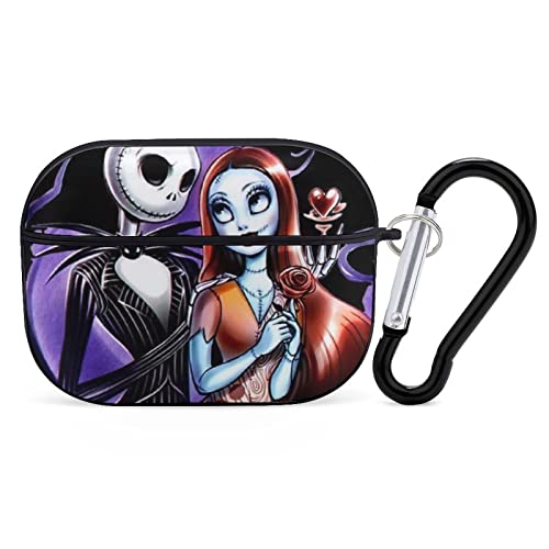 with Airpods Pro Case Purple Black Cartoon Skull Headphone Case Designed for with Airpods Pro Earphone Cover for Men Women with Keychain 2.5inx1.97inx0.9in-Black