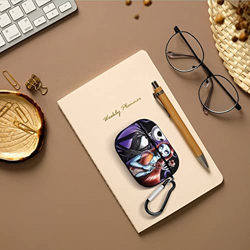 with Airpods Pro Case Purple Black Cartoon Skull Headphone Case Designed for with Airpods Pro Earphone Cover for Men Women with Keychain 2.5inx1.97inx0.9in-Black