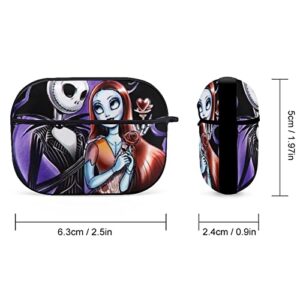 with Airpods Pro Case Purple Black Cartoon Skull Headphone Case Designed for with Airpods Pro Earphone Cover for Men Women with Keychain 2.5inx1.97inx0.9in-Black