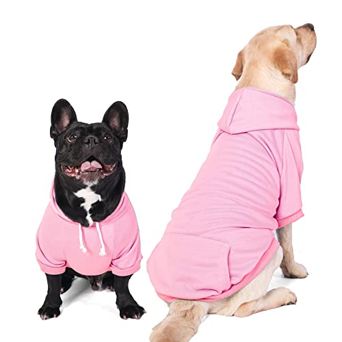 Furryilla Pet Clothes for Dog, Dog Hoodies Sweatshirt with Leash Hole for Medium Large Dogs (Pink Dog Hoodie, XX-Large)