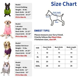 Furryilla Pet Clothes for Dog, Dog Hoodies Sweatshirt with Leash Hole for Medium Large Dogs (Pink Dog Hoodie, XX-Large)