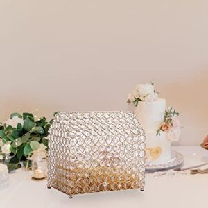 ELLDOO Crystal Wedding Card Box, House Shape Money Card Box Gold Gift for Wedding Receptions, Centerpiece Decor, Anniversary, Keepsake, Gift Display Box